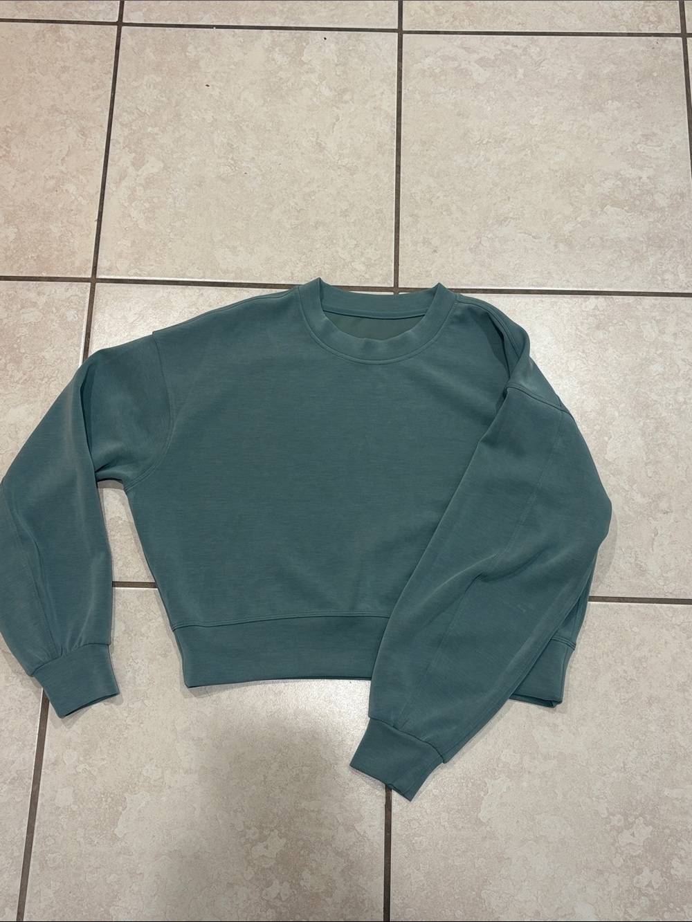 lululemon athletica softstreme Cropped Crewneck Sweater in Teal size 4